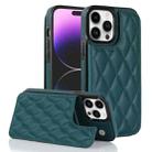 For iPhone 14 Pro Double Buckle Rhombic PU Leather Phone Case(Green) - 1