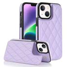 For iPhone 13 Double Buckle Rhombic PU Leather Phone Case(Purple) - 1