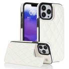 For iPhone 13 Pro Double Buckle Rhombic PU Leather Phone Case(White) - 1