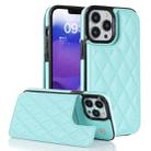 For iPhone 13 Pro Double Buckle Rhombic PU Leather Phone Case(Blue) - 1