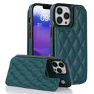 For iPhone 13 Pro Double Buckle Rhombic PU Leather Phone Case(Green) - 1