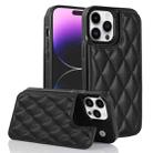 For iPhone 13 Pro Max Double Buckle Rhombic PU Leather Phone Case(Black) - 1