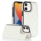 For iPhone 12 mini Double Buckle Rhombic PU Leather Phone Case(White) - 1