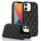 For iPhone 12 mini Double Buckle Rhombic PU Leather Phone Case(Black) - 1