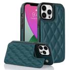 For iPhone 12 Pro Double Buckle Rhombic PU Leather Phone Case(Green) - 1