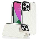 For iPhone 12 Pro Max Double Buckle Rhombic PU Leather Phone Case(White) - 1