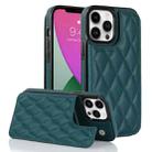 For iPhone 12 Pro Max Double Buckle Rhombic PU Leather Phone Case(Green) - 1
