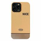 For iPhone 14 Electroplating Stitching PU Leather Phone Case(Yellow) - 1
