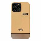 For iPhone 14 Pro Max Electroplating Stitching PU Leather Phone Case(Yellow) - 1