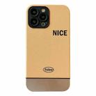 For iPhone 13 Electroplating Stitching PU Leather Phone Case(Yellow) - 1