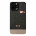 For iPhone 13 Pro Electroplating Stitching PU Leather Phone Case(Black) - 1