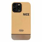 For iPhone 12 Electroplating Stitching PU Leather Phone Case(Yellow) - 1