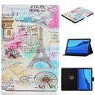 For Huawei MediaPad M5 lite Coloured Drawing Horizontal Flip Leather Case with Holder & Card Slot & Sleep / Wake-up Function(Iron Tower) - 1