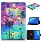 For Huawei MediaPad M5 lite Coloured Drawing Horizontal Flip Leather Case with Holder & Card Slot & Sleep / Wake-up Function(Dandelion) - 1