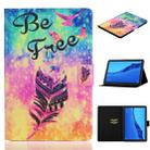 For Huawei MediaPad M5 lite Coloured Drawing Horizontal Flip Leather Case with Holder & Card Slot & Sleep / Wake-up Function(Feather) - 1