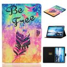 For Lenovo Tab M10 TB-X605F / X505 Coloured Drawing Horizontal Flip Leather Case with Holder & Card Slot(Feather) - 1