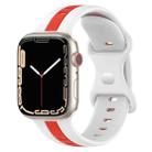 Nail Buckle Two-color Watch Band For Apple Watch Ultra 49mm / Series 8&7 45mm / SE 2&6&SE&5&4 44mm / 3&2&1 42mm(White Red) - 1