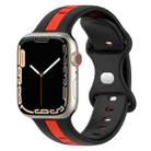 Nail Buckle Two-color Watch Band For Apple Watch Ultra 49mm / Series 8&7 45mm / SE 2&6&SE&5&4 44mm / 3&2&1 42mm(Black Red) - 1