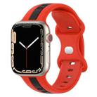 Nail Buckle Two-color Watch Band For Apple Watch Ultra 49mm / Series 8&7 45mm / SE 2&6&SE&5&4 44mm / 3&2&1 42mm(Red Black) - 1