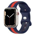 Nail Buckle Two-color Watch Band For Apple Watch Ultra 49mm&Watch Ultra 2 49mm / Series 9&8&7 45mm / SE 3&SE 2&6&SE&5&4 44mm / 3&2&1 42mm(Midnight Blue + Red) - 1