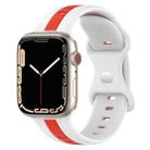 Nail Buckle Two-color Watch Band For Apple Watch Series 9&8&7 41mm / SE 3&SE 2&6&SE&5&4 40mm / 3&2&1 38mm(White Red) - 1