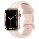 Nail Buckle Two-color Watch Band For Apple Watch Series 8&7 41mm / SE 2&6&SE&5&4 40mm / 3&2&1 38mm(Pink White) - 1