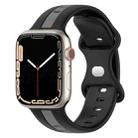 Nail Buckle Two-color Watch Band For Apple Watch Series 8&7 41mm / SE 2&6&SE&5&4 40mm / 3&2&1 38mm(Black Grey) - 1