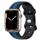 Nail Buckle Two-color Watch Band For Apple Watch Series 8&7 41mm / SE 2&6&SE&5&4 40mm / 3&2&1 38mm(Black Blue) - 1