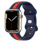 Nail Buckle Two-color Watch Band For Apple Watch Series 8&7 41mm / SE 2&6&SE&5&4 40mm / 3&2&1 38mm(Midnight Blue + Red) - 1