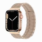 Square Two-section Leather Magnetic Watch Band For Apple Watch Ultra 49mm / Series 8&7 45mm / SE 2&6&SE&5&4 44mm / 3&2&1 42mm(Khaki) - 1