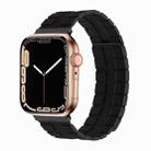 Square Two-section Leather Magnetic Watch Band For Apple Watch Ultra 49mm&Watch Ultra 2 49mm / Series 9&8&7 45mm / SE 3&SE 2&6&SE&5&4 44mm / 3&2&1 42mm(Black) - 1