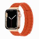 Square Two-section Leather Magnetic Watch Band For Apple Watch Ultra 49mm / Series 8&7 45mm / SE 2&6&SE&5&4 44mm / 3&2&1 42mm(Orange) - 1