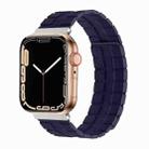 Square Two-section Leather Magnetic Watch Band For Apple Watch Series 8&7 41mm / SE 2&6&SE&5&4 40mm / 3&2&1 38mm(Indigo Blue) - 1