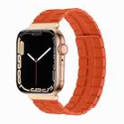 Square Two-section Leather Magnetic Watch Band For Apple Watch Series 8&7 41mm / SE 2&6&SE&5&4 40mm / 3&2&1 38mm(Orange) - 1