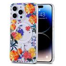 For iPhone 14 Plus Transparent Double Sided Magsafe Phone Case(Color Flower) - 1