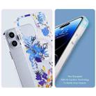 For iPhone 12 Transparent Double Sided Magsafe Phone Case(Blue Flower) - 5