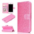 For iPhone 6 Glitter Powder Horizontal Flip Leather Case with Card Slots & Holder & Photo Frame & Wallet(Pink) - 1