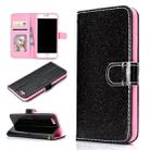 For iPhone 6 Glitter Powder Horizontal Flip Leather Case with Card Slots & Holder & Photo Frame & Wallet(Black) - 1