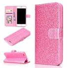 For iPhone 6 Plus Glitter Powder Horizontal Flip Leather Case with Card Slots & Holder & Photo Frame & Wallet(Pink) - 1