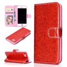 For iPhone 7 Glitter Powder Horizontal Flip Leather Case with Card Slots & Holder & Photo Frame & Wallet(Red) - 1