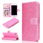 For iPhone 7 Glitter Powder Horizontal Flip Leather Case with Card Slots & Holder & Photo Frame & Wallet(Pink) - 1