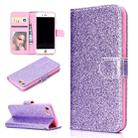 For iPhone 7 Glitter Powder Horizontal Flip Leather Case with Card Slots & Holder & Photo Frame & Wallet(Purple) - 1