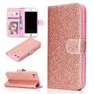 For iPhone 7 Glitter Powder Horizontal Flip Leather Case with Card Slots & Holder & Photo Frame & Wallet(Rose Gold) - 1