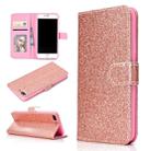 For iPhone 7 Plus Glitter Powder Horizontal Flip Leather Case with Card Slots & Holder & Photo Frame & Wallet(Rose Gold) - 1