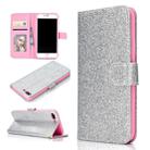 For iPhone 8 Plus Glitter Powder Horizontal Flip Leather Case with Card Slots & Holder & Photo Frame & Wallet(Silver) - 1