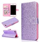 For iPhone 8 Plus Glitter Powder Horizontal Flip Leather Case with Card Slots & Holder & Photo Frame & Wallet(Purple) - 1