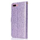 For iPhone 8 Plus Glitter Powder Horizontal Flip Leather Case with Card Slots & Holder & Photo Frame & Wallet(Purple) - 3