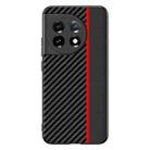 For OnePlus 11 Ultra-thin Carbon Fiber Texture Printing Phone Case(Black Red) - 1