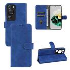 For Huawei P60 / P60 Pro Skin Feel Magnetic Flip Leather Phone Case(Blue) - 1
