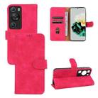For Huawei P60 / P60 Pro Skin Feel Magnetic Flip Leather Phone Case(Rose Red) - 1